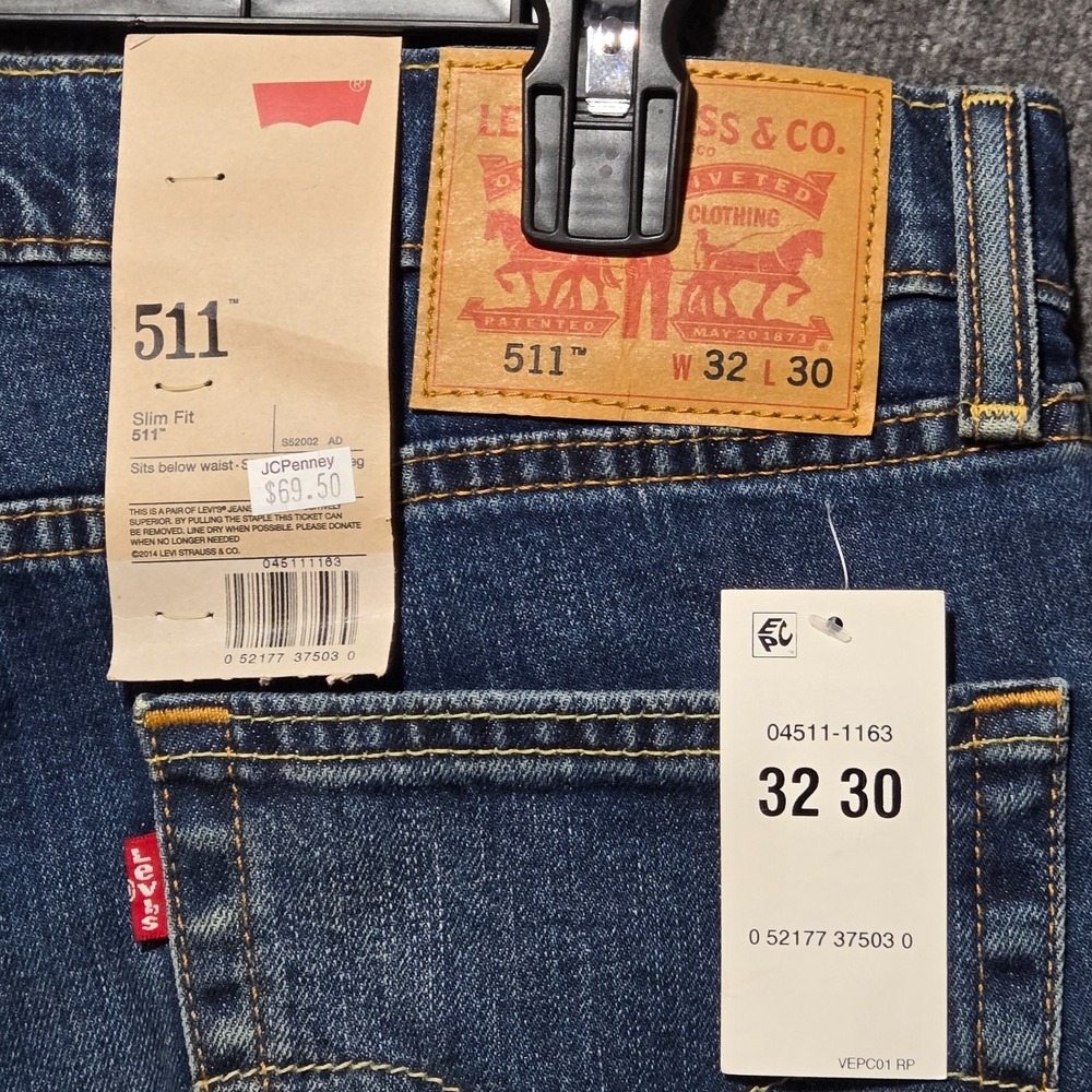 Levis 511 Slim Fit Stretch Mens 32x30 Jeans Denim NWT - Picture 9 of 11